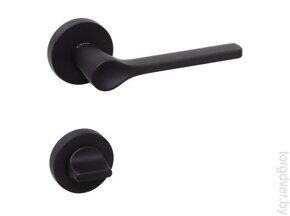 Ручки дверные CROMA IRUS MP24 (AL6 черный) комплект WC
