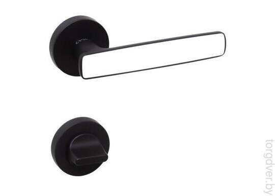 Ручки дверные CROMA SERA MP24 (AL6/AL7 черный матовый/белый) комплект WC